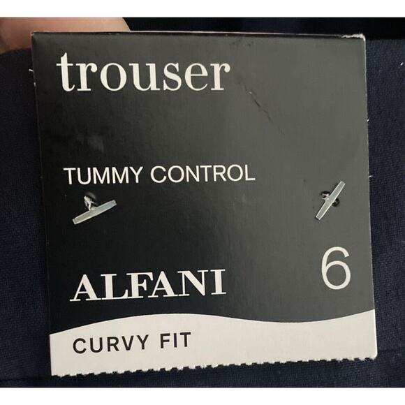 Alfani Women’s Trouser Curvy Fit Size 6 Navy With Tummy Control Boot Cut - Picture 3 of 4